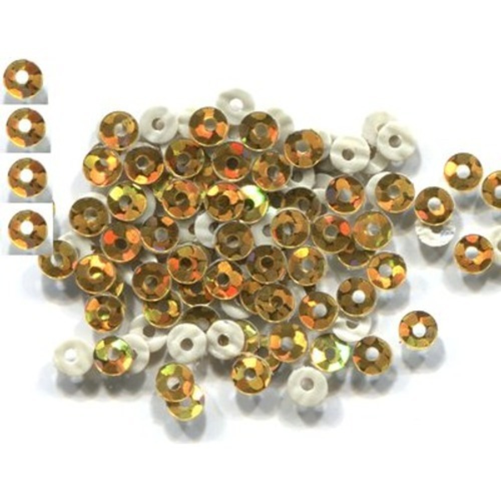 HOLOGRAM Spangles SEQUINS Hot Fix GOLD 3mm 1 gross